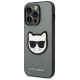 Karl Lagerfeld KLHCP14LSAPCHG iPhone 14 Pro 6,1" hardcase srebrny/silver Saffiano Choupette Head Patch