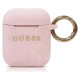 Guess GUACCSILGLLP AirPods cover light pink / pink Silicone Glitter