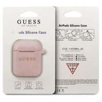 Guess GUACCSILGLLP AirPods cover light pink / pink Silicone Glitter