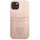 Guess GUHCP13MPSATPP iPhone 13 6.1 "pink / pink hardcase SaffianoTriangle Logo Cardslot