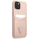 Guess GUHCP13MPSATPP iPhone 13 6.1 "pink / pink hardcase SaffianoTriangle Logo Cardslot