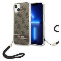 Guess GUOHCP14MH4STW iPhone 14 Plus 6.7 "brown / brown hardcase 4G Print Strap