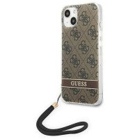 Guess GUOHCP14MH4STW iPhone 14 Plus 6.7 "brown / brown hardcase 4G Print Strap