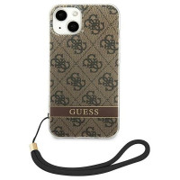 Guess GUOHCP14MH4STW iPhone 14 Plus 6.7 "brown / brown hardcase 4G Print Strap