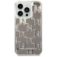 Karl Lagerfeld KLHCP14LLMNMS iPhone 14 Pro 6.1 "hardcase silver / silver Liquid Glitter Monogram