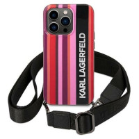 Karl Lagerfeld KLHCP14XSTSTP iPhone 14 Pro Max 6.7 "hardcase pink / pink Color Stripes Strap
