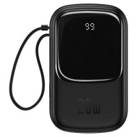Baseus Qpow Digital Display power bank with fast charging 20000mAh 20W QC/PD/SCP/FCP with built-in Lightning cable black