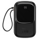 Baseus Qpow Digital Display power bank with fast charging 20000mAh 20W QC/PD/SCP/FCP with built-in Lightning cable black