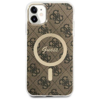 Guess Set Guess GUBPN61H4EACSW Case+Charger iPhone 11 6.1" brown/brown hard case 4G Print MagSafe