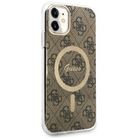 Guess Set Guess GUBPN61H4EACSW Case+Charger iPhone 11 6.1" brown/brown hard case 4G Print MagSafe
