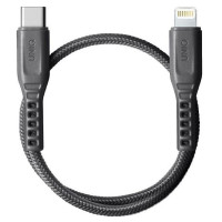 Uniq Flex USB-C / Lightning 18W nylon cable 30 cm - gray