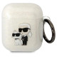 Karl Lagerfeld KLA2HNKCTGT Airpods 1/2 cover transparent Gliter Karl&Choupette
