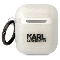 Karl Lagerfeld KLA2HNKCTGT Airpods 1/2 cover transparent Gliter Karl&Choupette