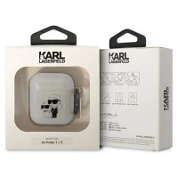 Karl Lagerfeld KLA2HNKCTGT Airpods 1/2 cover transparent Gliter Karl&Choupette