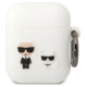 Karl Lagerfeld KLACA2SILKCW AirPods 1/2 cover white/white Silicone Karl & Choupette