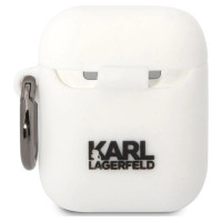 Karl Lagerfeld KLACA2SILKCW AirPods 1/2 cover white/white Silicone Karl & Choupette