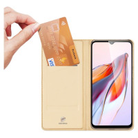 Dux Ducis Skin Pro Case For Xiaomi Redmi 11A / Poco C55 / Redmi 12C Cover Flip Card Wallet Stand Gold