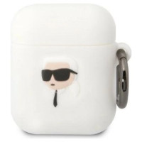 Karl Lagerfeld KLA2RUNIKH AirPods 1/2 cover white/white Silicone Karl Head 3D