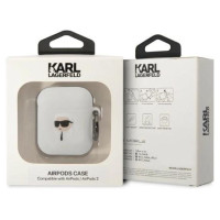 Karl Lagerfeld KLA2RUNIKH AirPods 1/2 cover white/white Silicone Karl Head 3D
