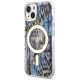 Guess Leopard MagSafe case for iPhone 14 - blue