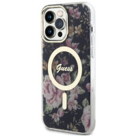 Guess GUHMP14XHCFWSK iPhone 14 Pro Max 6.7" black/black hardcase Flower MagSafe