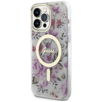 Guess GUHMP14XHCFWST iPhone 14 Pro Max 6.7" transparent hardcase Flower MagSafe