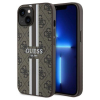 Guess GUHMP14MP4RPSW iPhone 14 Plus 6.7" brown/brown hardcase 4G Printed Stripes MagSafe