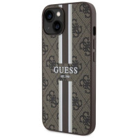 Guess GUHMP14MP4RPSW iPhone 14 Plus 6.7" brown/brown hardcase 4G Printed Stripes MagSafe