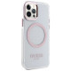 Guess Etui Guess Metal Outline Magsafe na iPhone 12 / iPhone 12 Pro - różowe