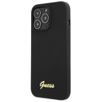 Guess GUHCP13XLSLMGBK iPhone 13 Pro Max 6.7" black/black hardcase Silicone Script Gold Logo