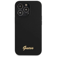 Guess GUHCP13XLSLMGBK iPhone 13 Pro Max 6.7" black/black hardcase Silicone Script Gold Logo
