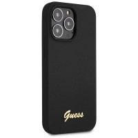 Guess GUHCP13XLSLMGBK iPhone 13 Pro Max 6.7" black/black hardcase Silicone Script Gold Logo