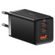 Baseus GaN 2xUSB C 1xUSB 65W fast charger Baseus GaN5 Pro + USB C - USB C 100W cable - black