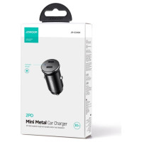 Joyroom JR-CCN06 30W 2x USB-C mini car charger metal - black