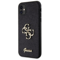 Guess GUHCN61HG4SGK case for iPhone 11 / Xr - black Glitter Script Big 4G