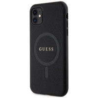Guess GUHMN61PSAHMCK case for iPhone 11 / Xr - black Saffiano MagSafe