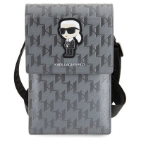 Karl Lagerfeld Bag KLWBSAKHPKG case - silver Saffiano Monogram Ikonik