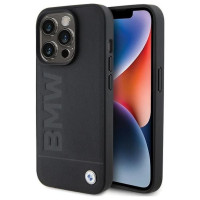BMW Leather Hot Stamp iPhone 15 Pro Max Case - Black