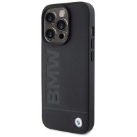 BMW Leather Hot Stamp iPhone 15 Pro Max Case - Black