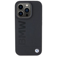 BMW Leather Hot Stamp iPhone 15 Pro Max Case - Black