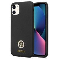 Guess GUHCN614DGPK Case for iPhone 11 / Xr - Black Silicone Logo Strass 4G