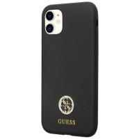 Guess GUHCN614DGPK Case for iPhone 11 / Xr - Black Silicone Logo Strass 4G