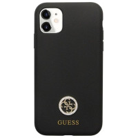 Guess GUHCN614DGPK Case for iPhone 11 / Xr - Black Silicone Logo Strass 4G