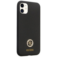 Guess GUHCN614DGPK Case for iPhone 11 / Xr - Black Silicone Logo Strass 4G