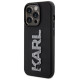 Karl Lagerfeld 3D Rubber Glitter Logo case for iPhone 15 Pro Max - black