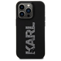 Karl Lagerfeld 3D Rubber Glitter Logo case for iPhone 15 Pro Max - black