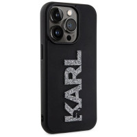 Karl Lagerfeld 3D Rubber Glitter Logo case for iPhone 15 Pro Max - black