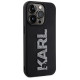 Karl Lagerfeld 3D Rubber Glitter Logo case for iPhone 15 Pro Max - black