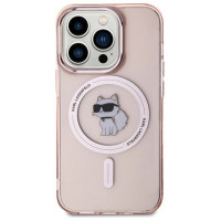 Karl Lagerfeld IML Choupette MagSafe case for iPhone 15 Pro - pink