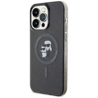 Karl Lagerfeld Karl&Choupette Glitter MagSafe case for iPhone 15 Pro Max - black